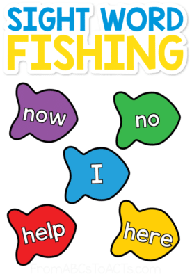 Sight Word Fishing for Preschoolers, Kindergartners, and First Graders