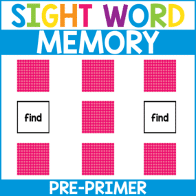 Sight Word Memory Pre-Primer