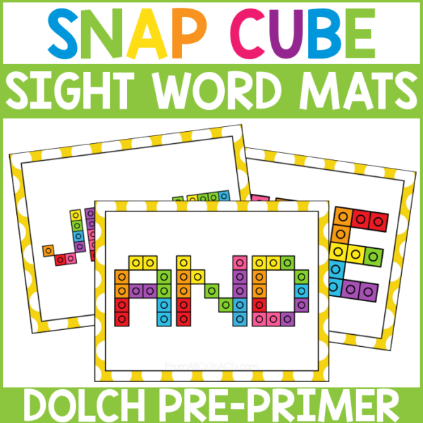 Snap Cube Sight Word Mats Pre Primer