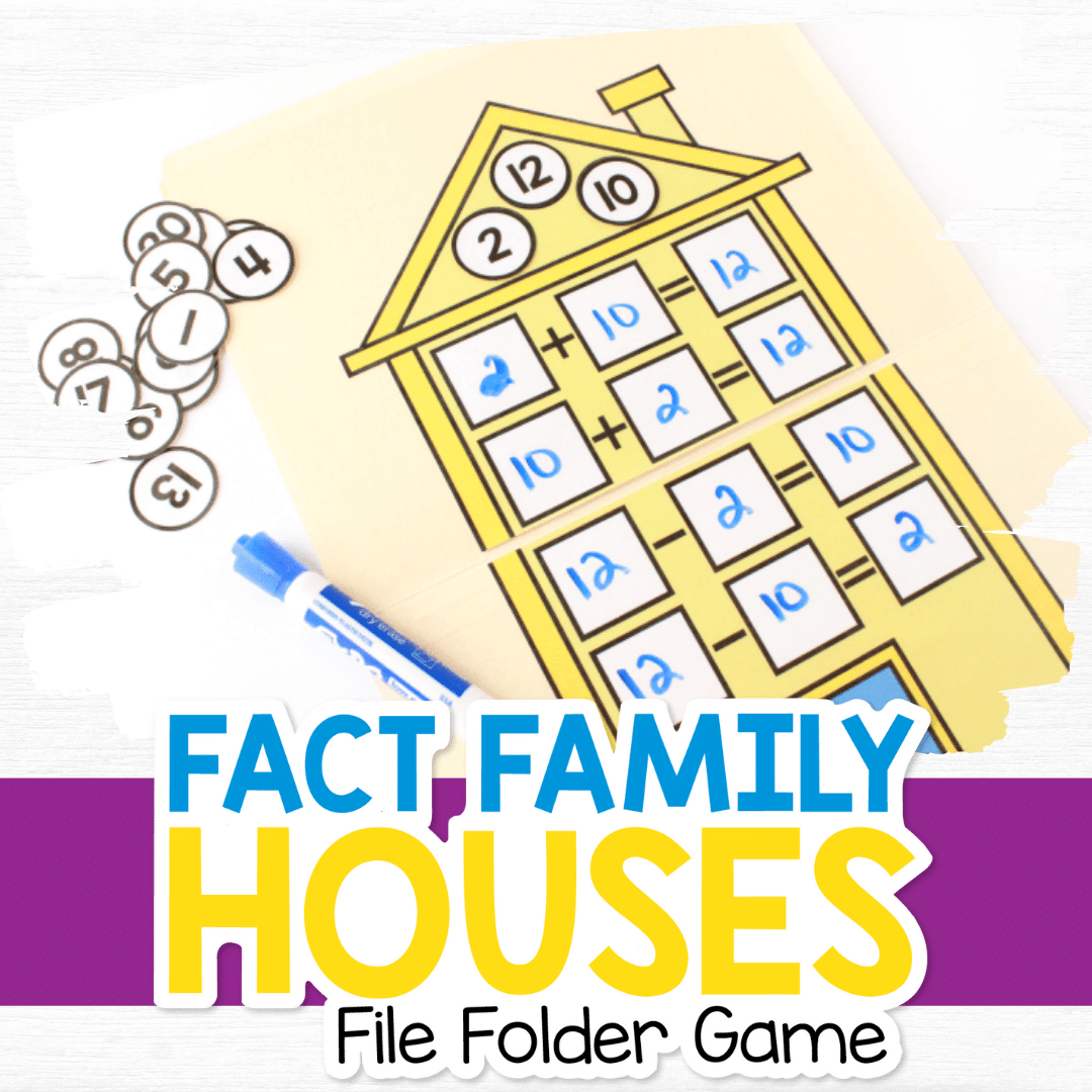 Fact Family Houses File Folder Game
