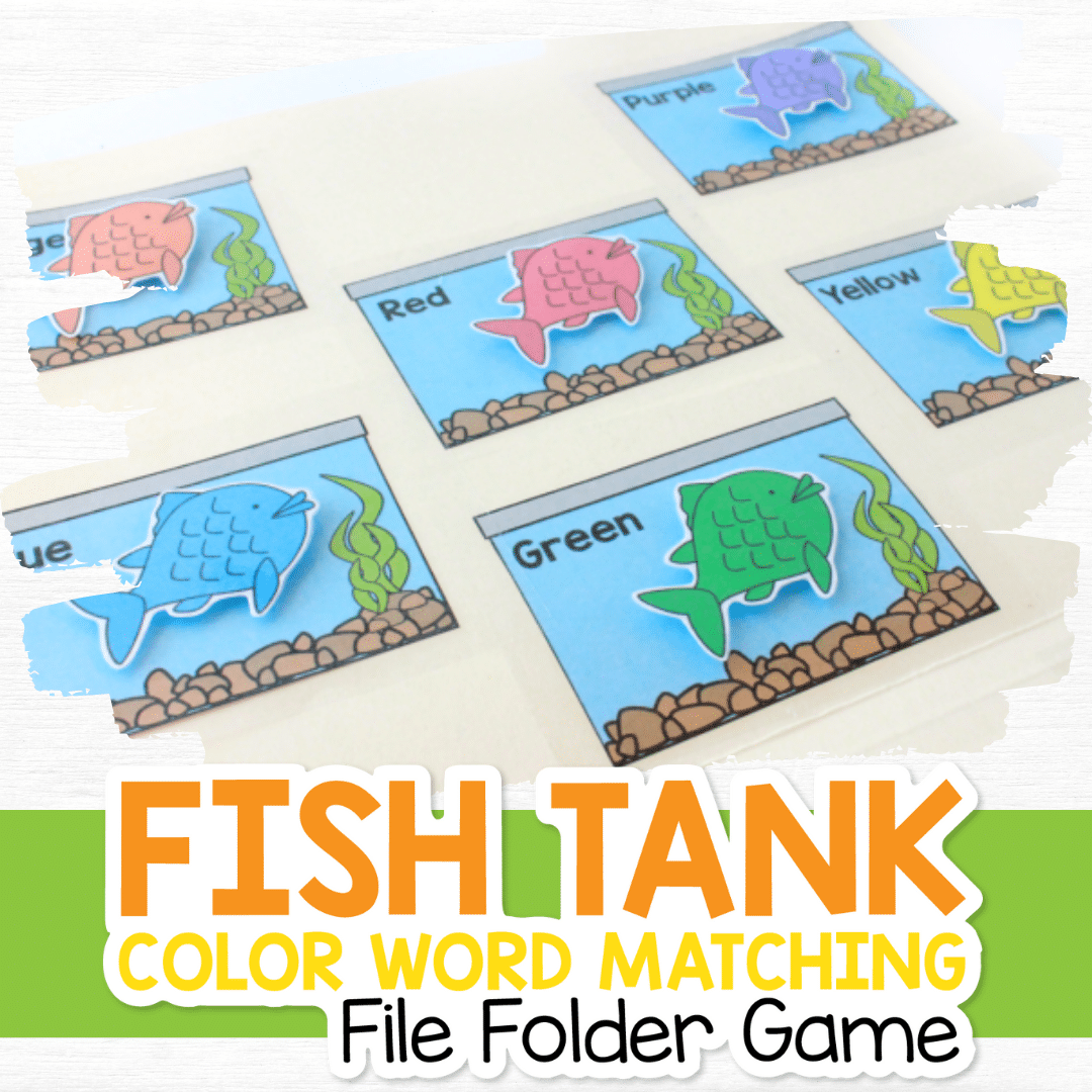 Fish Tank Color Words File Folder Game