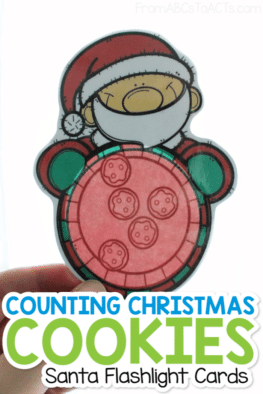 Counting Christmas Cookie Santa Flashlight Cards