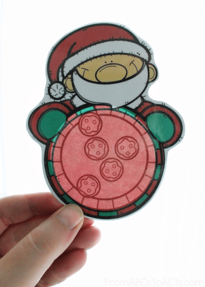 Santa Cookie Counting Flashlight Cards