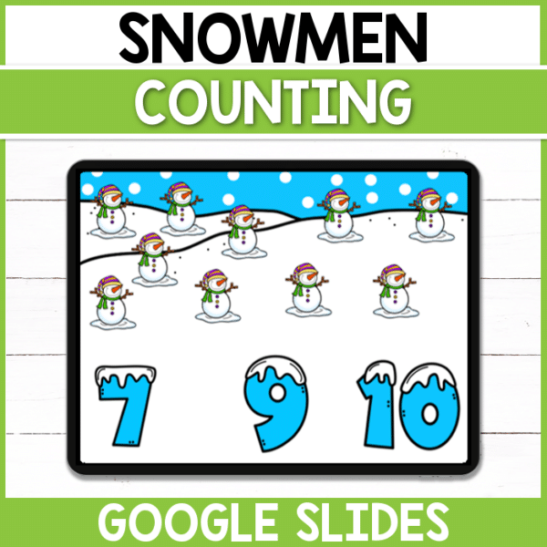 Count the snowmen from 0 to 10 with this digital Google Slides activity that is perfect for early finishers in the classroom or those distance learning at home!