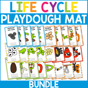 Perfect for the science center! Printable life cycle play dough mats for kindergarteners!