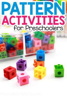 Work on early math skills, fine motor skills, and more with these simple pattern activities for preschoolers! #FromABCsToACTs