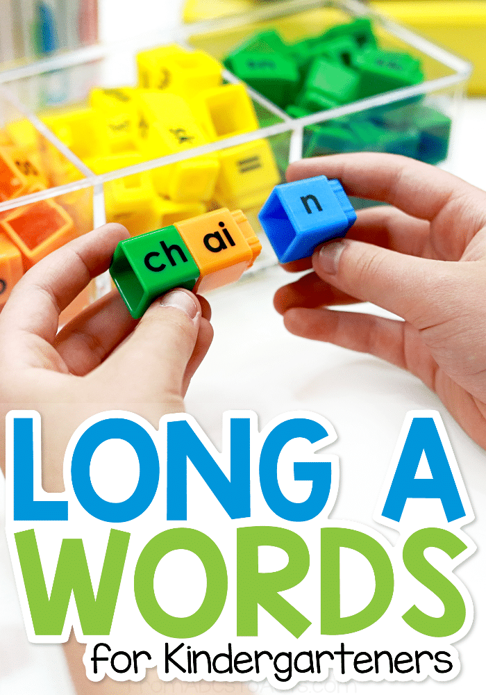 Teaching your kindergartener those long vowel sounds?  Learn the ways to make the long A sound, spelling patterns, and practice with more than 80 different long A words!  #FromABCsToACTs