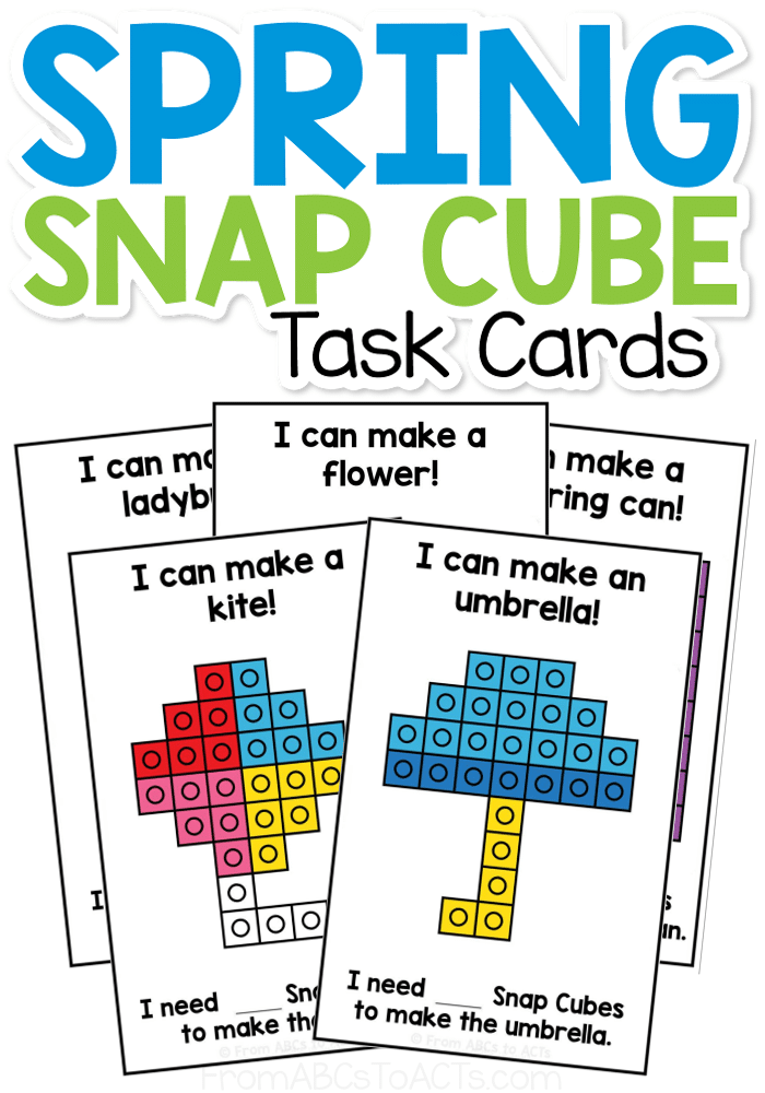 Spring Snap Cube Cards for Preschoolers