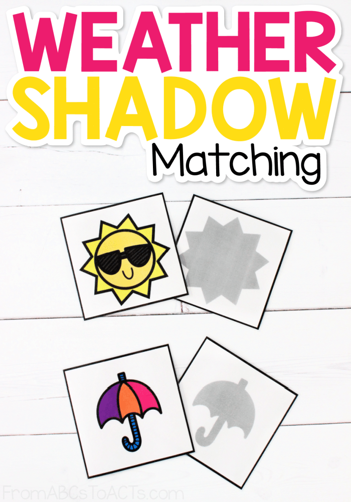 Work on math, science, and visual discrimination skills at the same time with these weather shadow matching cards!  #FromABCsToACTs