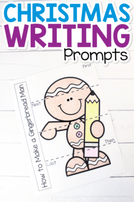 Celebrate the holiday season while teaching your kindergarteners how to properly sequence steps in their writing with these printable Christmas writing prompts for kids! #FromABCsToACTs