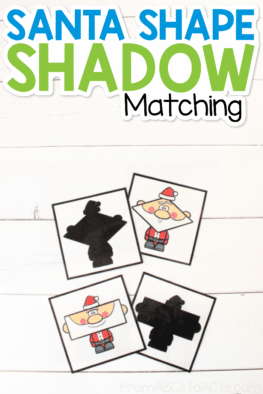 Get your students excited about working on shapes, matching, and visual discrimination skills also celebrating the Christmas season with these Santa shape shadow matching cards! #FromABCsToACTs