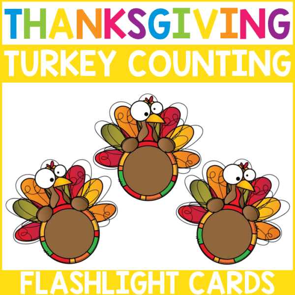 Thanksgiving Turkey Counting Flashlight Cards