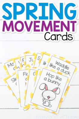 Get your students up, moving, and working on their gross motor skills while celebrating the arrival of spring with these spring movement cards!