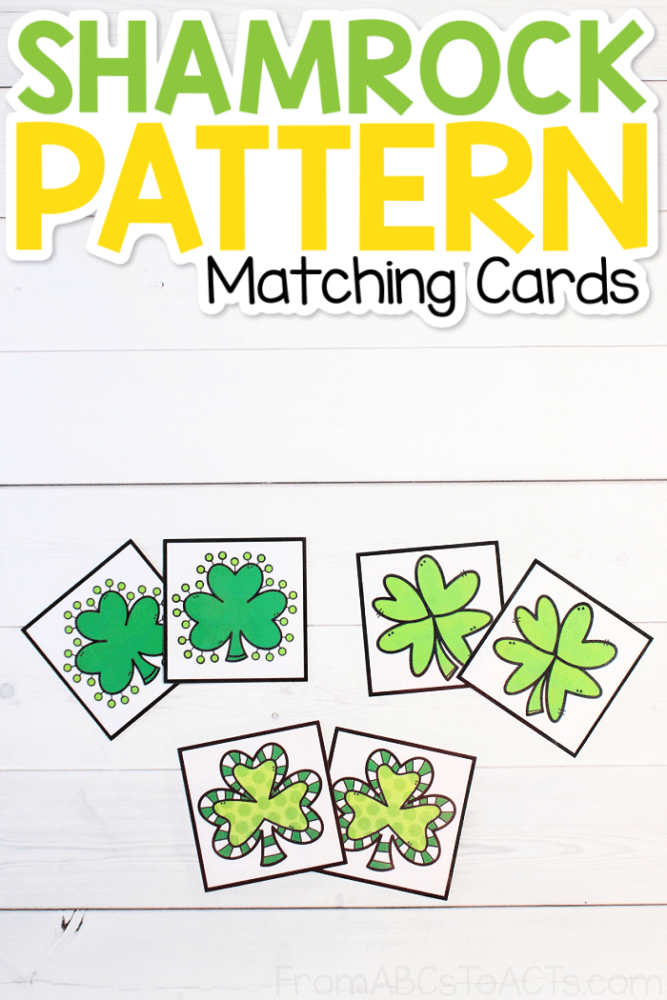 Shamrock Pattern Matching Cards for Kids
