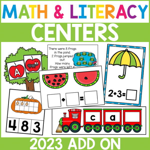 Math and Literacy Centers for the Year 2023 Add On