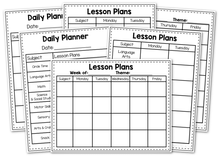 Preschool Lesson Plan Template for Weekly Preschool Theme Planning