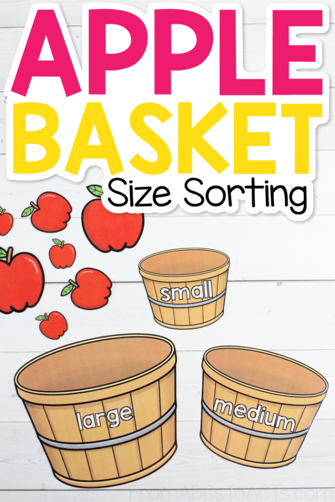 Celebrate fall and practice sorting by size at the same time with this printable apple basket size sorting activity!