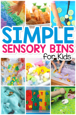 Looking for a few simple sensory bin ideas? These are all super easy to put together and tons of fun for kids of all ages!