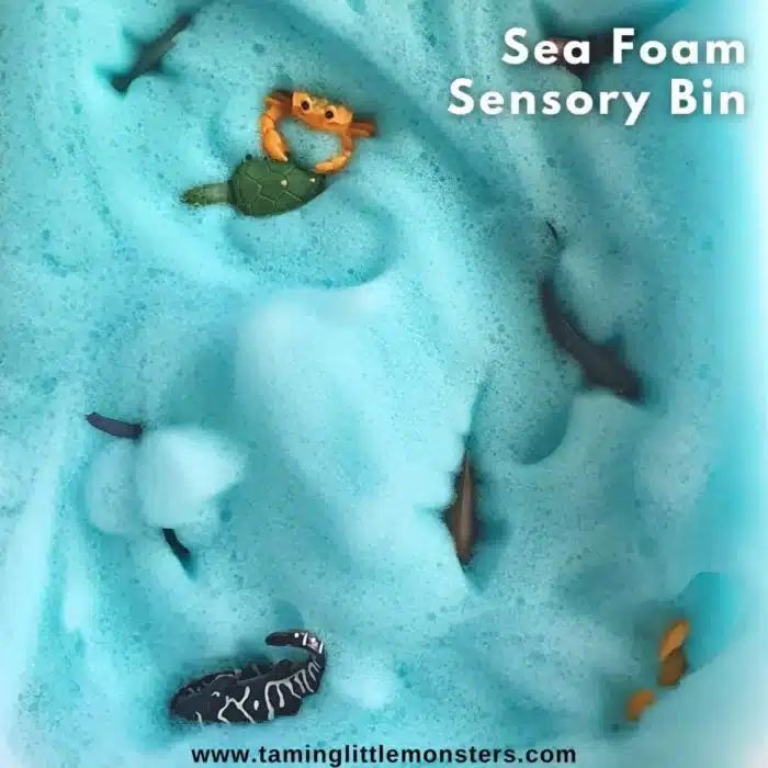 Sea Foam Sensory Bin