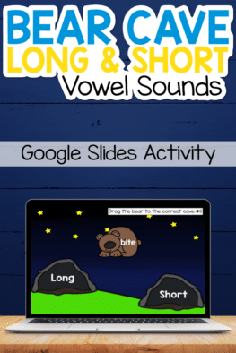 Digital Bear Cave Long and Short Vowels Activity on Google Slides