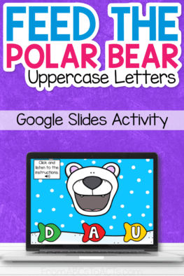 Digital Feed the Polar Bear Uppercase Activity on Google Slides