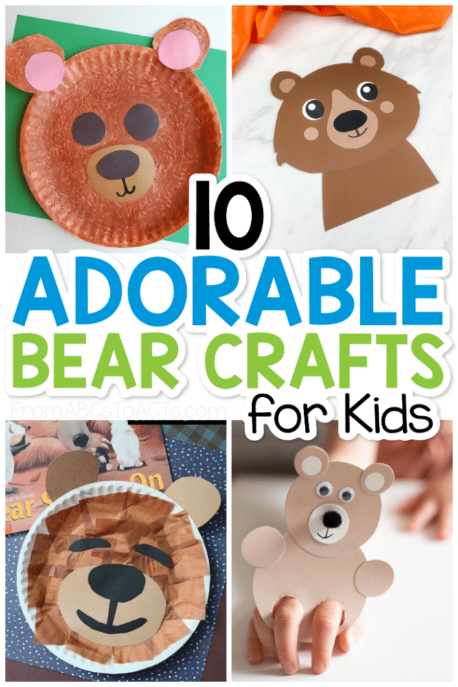 Looking for crafts to add to a bear theme or a hibernation unit?  These adorable bear crafts for kids are so easy to make and use basic craft supplies that you probably already have lying around!