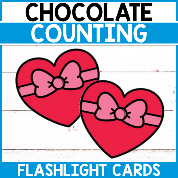 Valentine Chocolate Counting Flashlight Cards