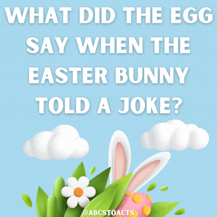 What did the egg say when the Easter Bunny told a joke