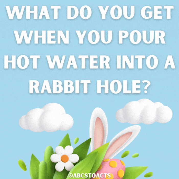 What do you get when you pour hot water into a rabbit hole