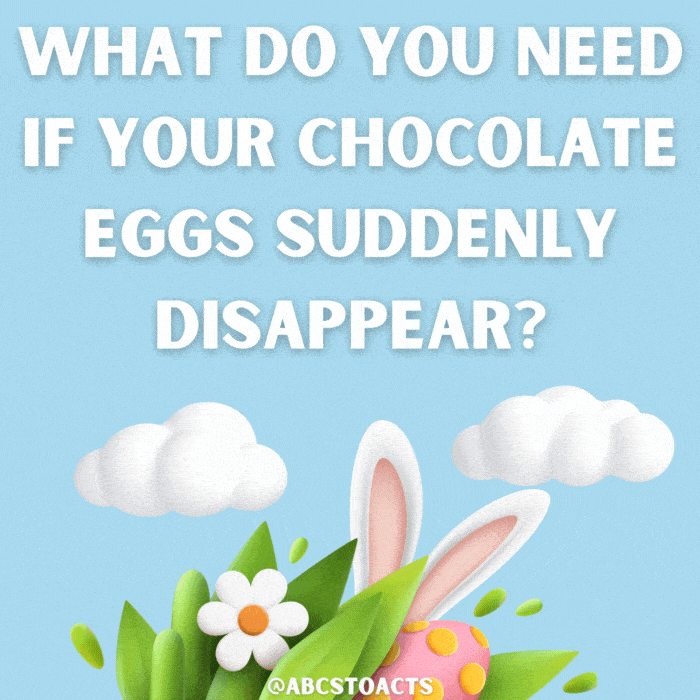 What do you need if your chocolate eggs suddenly disappear