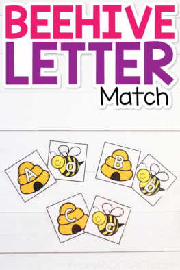 Get your preschoolers excited about learning the letters of the alphabet this spring with these beehive letter matching cards!